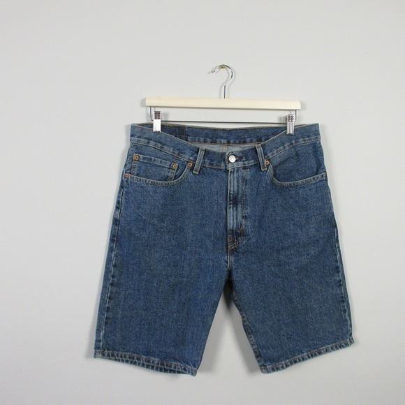 Levi's 505 Denim Jean Shorts Blue Classic Fit 34 Men 100% Cotton Casual 500 - Picture 1 of 12